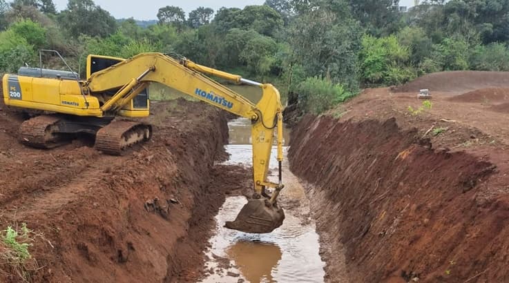 Obras: Prefeitura avança com obras de macrodrenagem e iluminação em Caçador - Caçador Online